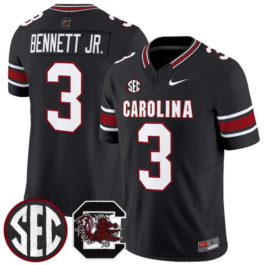Men%27s South Carolina Fighting Gamecocks #3 Mazeo Bennett Jr.Black 2026 F.U.S.E. Stitched Nike Jersey Dzhi