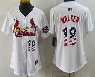 Women%27s St Louis Cardinals #18 Jordan Walker White USA 250 Fourth of July Stitched Jersey Dzhi