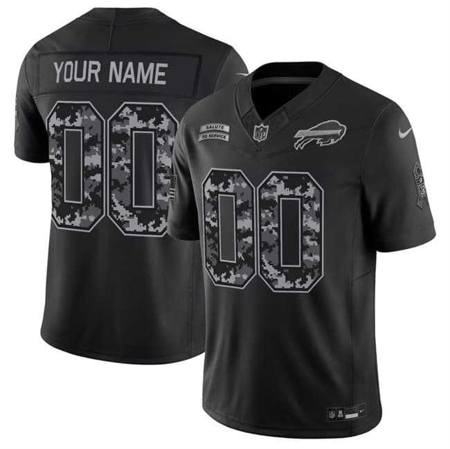 Men%27s Buffalo Bills Active Player Custom Black F.U.S.E. 2026 Salute to Service Limited Football Stitched Jersey