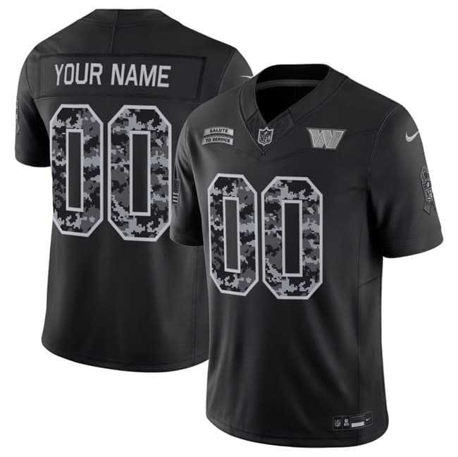 Men%27s Washington Commanders Active Player Custom Black F.U.S.E. 2026 Salute to Service Limited Football Stitched Jersey