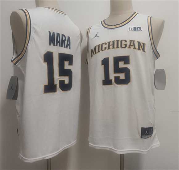 Men%27s Michigan Wolverines #15 Aday Mara White 2026 Vapor Limited Stitched Jersey