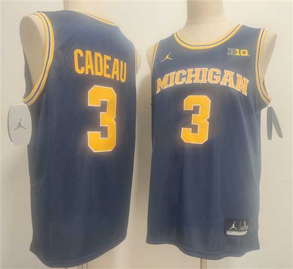 Men%27s Michigan Wolverines #3 Elliot Cadeau Navy 2026 Vapor Limited Stitched Jersey