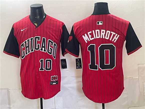 Men%27s Chicago White Sox #10 Chase Meidroth Red Black 2025 City Connect Limited Stitched Jersey Dhi