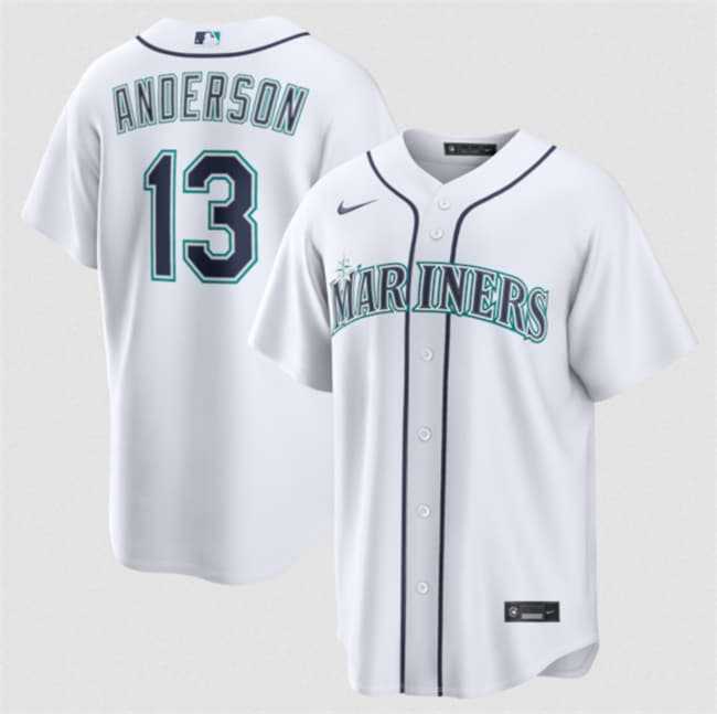 Men%27s Seattle Mariners #13 Kade Anderson White Cool Base Limited Stitched jersey Dzhi
