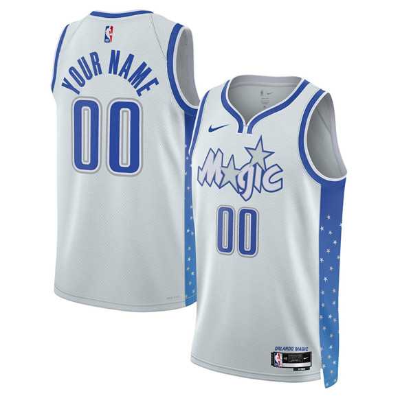 Men%27s Orlando Magic Active Player Custom Silver 2025-26 City Edition Stitched Basketball Jersey