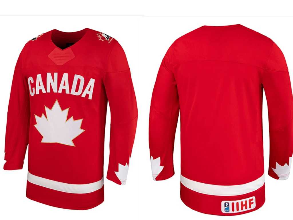 Men%27s Team Canada Adult Red Blank Jersey Dzhi