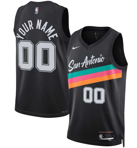Men%27s San Antonio Spurs ActiVE Player Custom Black 2025-26 City Edition Swingman Stitched Basketball Jersey