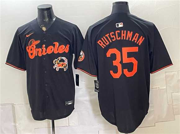 Men%27s Baltimore Orioles #35 Adley Rutschman Black With Patch Vapor Premier Limited Stitched Jersey