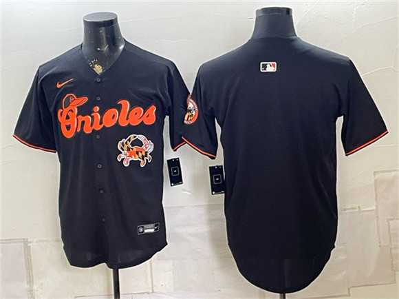 Men%27s Baltimore Orioles Blank Black With Patch Vapor Premier Limited Stitched Jersey
