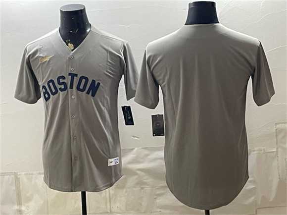 Men%27s Boston Red Sox Blank Gray Cooperstown Collection Limited Stitched Jersey