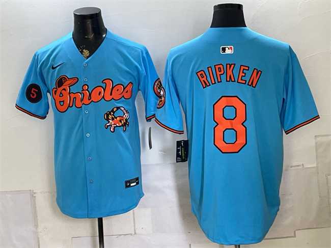Men%27s Baltimore Orioles #8 Cal Ripken Jr. Blue With Patch Vapor Premier Limited Stitched Jersey Dzhi