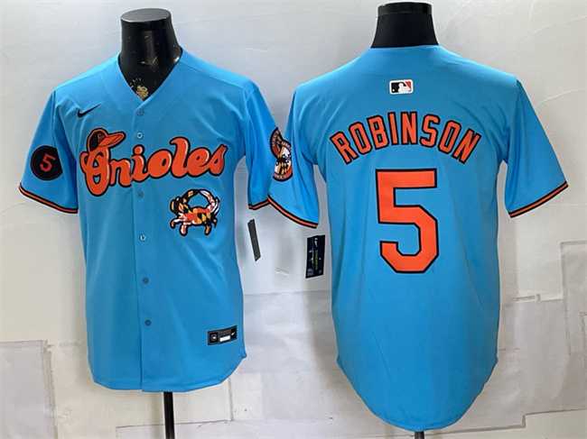 Men%27s Baltimore Orioles #5 Brooks Robinson Blue With Patch Vapor Premier Limited Stitched Jersey Dzhi