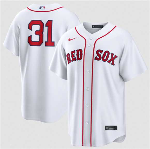 Men%27s Boston Red Sox #31 Adley Rutschman White No Name Cool Base Stitched Jersey Dzhi