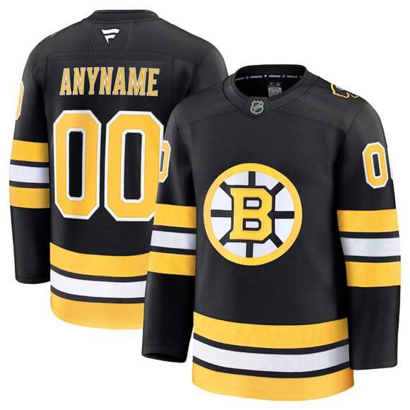 Men%27s Boston Bruins Active Player Custom Black 2025 Home Stitched Hockey Jersey