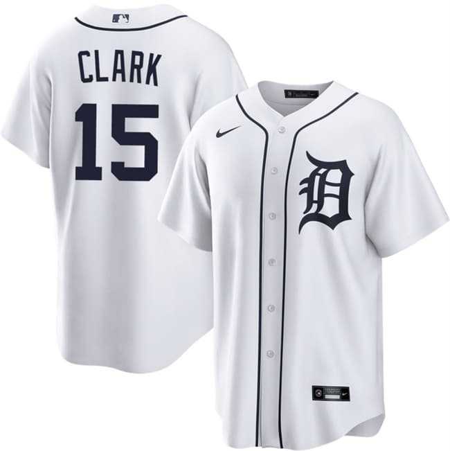Men%27s Detroit Tigers #15 Max Clark White 2026 Cool Base Stitched Jersey Dzhi