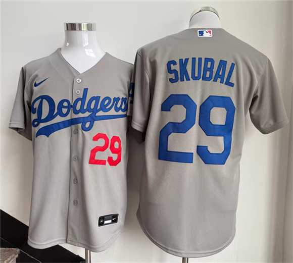 Men%27s Los Angeles Dodgers #29 Tarik Skubal Gray 2026 Cool Base Stitched Jersey
