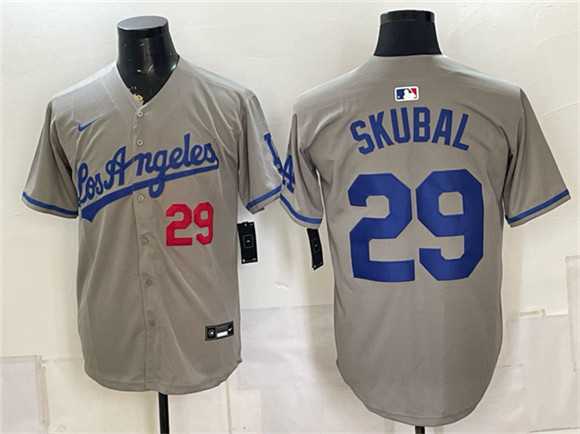 Men%27s Los Angeles Dodgers #29 Tarik Skubal Gray Limited Stitched Jersey
