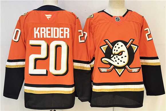 Men%27s Anaheim Ducks #20 Chris Kreider Orange 2026 Home Stitched Hockey Jersey