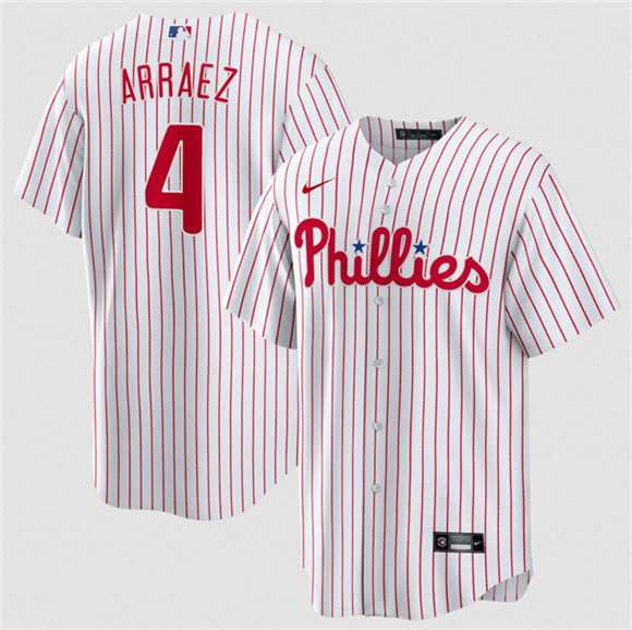 Men%27s Philadelphia Phillies #4 Luis Arraez White 2026 Cool Base Stitched Jersey Dzhi