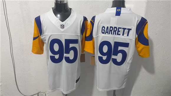 Men%27s Los Angeles Rams #95 Myles Garrett White 2026 F.U.S.E. Vapor Limited Stitched Jersey
