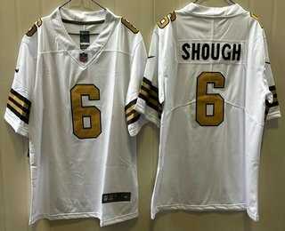 Men%27s New Orleans Saints #6 Tyler Shough Limited White Alternate Vapor Jersey