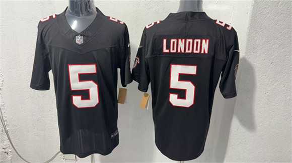Men%27s Atlanta Falcons #5 Drake London Black F.U.S.E. Vapor Untouchable Limited Stitched Jersey