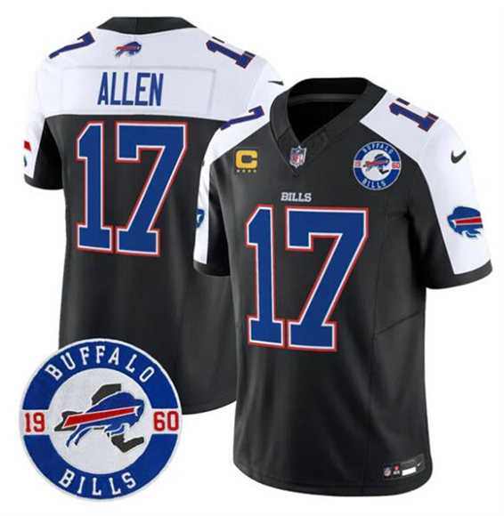 Men%27s Buffalo Bills #17 Josh Allen Black Alternate F.U.S.E. 4-Star C With Est. 1960 Patch Vapor Untouchable Limited Stitched Jersey Dzhi