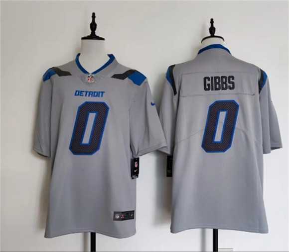 Men%27s Detroit Lions #0 Jahmyr Gibbs Silver 2026 Rivalries Collection Limited Stitched Jersey