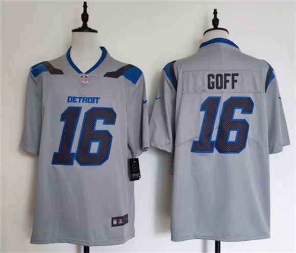 Men%27s Detroit Lions #16 Jared Goff Silver 2026 Rivalries Collection Limited Stitched Jersey
