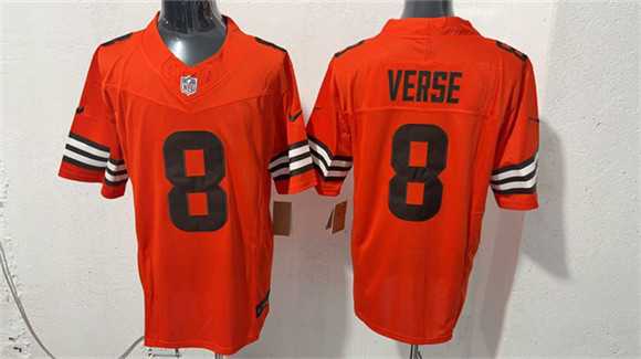 Men%27s Cleveland Browns #8 Jared Verse Orange 2026 Vapor Limited Stitched Jersey