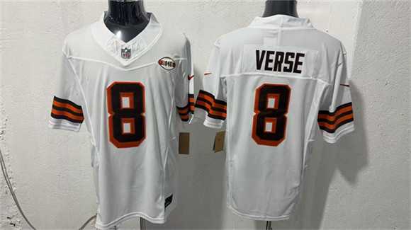 Men%27s Cleveland Browns #8 Jared Verse White 2026 1946 Collection Vapor Limited Stitched Jersey