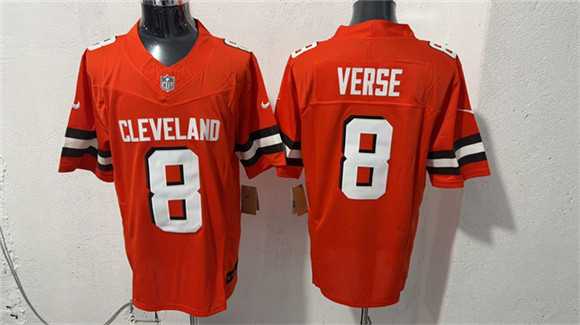 Men%27s Cleveland Browns #8 Jared Verse Orange Vapor Limited Stitched Jersey