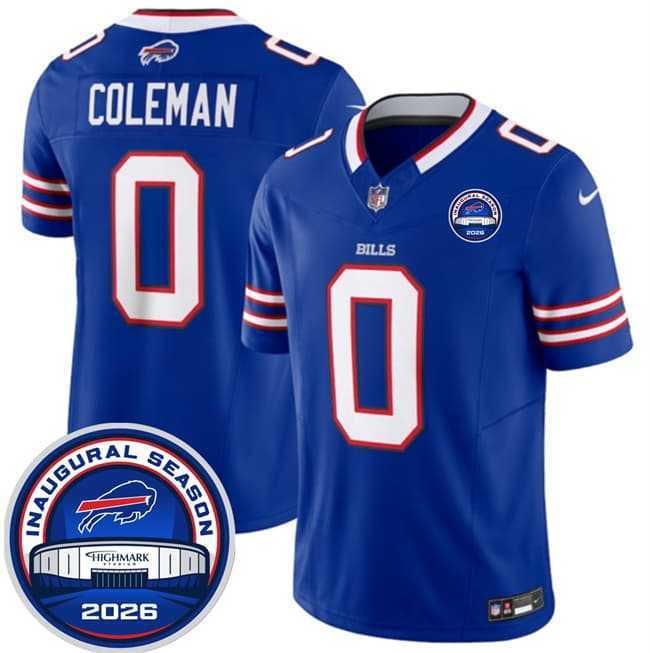 Men%27s Buffalo Bills #0 Keon Coleman Blue F.U.S.E. 2026 Inaugural Season at Highmark Stadium Stitched Jersey Dzhi