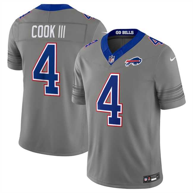 Men%27s Buffalo Bills #4 James Cook III Gray F.U.S.E. 2026 Nickel City Vapor Stitched Jersey Dzhi