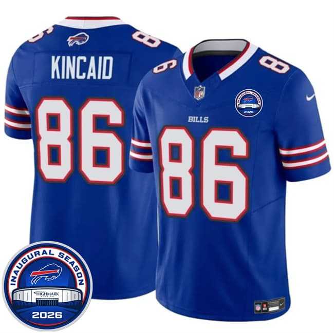 Men%27s Buffalo Bills #86 Dalton Kincaid Blue F.U.S.E. 2026 Inaugural Season at Highmark Stadium Stitched Jersey Dzhi
