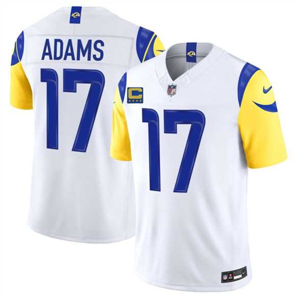 Men%27s Los Angeles Rams #17 Davante Adams White 2026 F.U.S.E. 4-Star C Patch Vapor Limited Stitched Jersey Dzhi