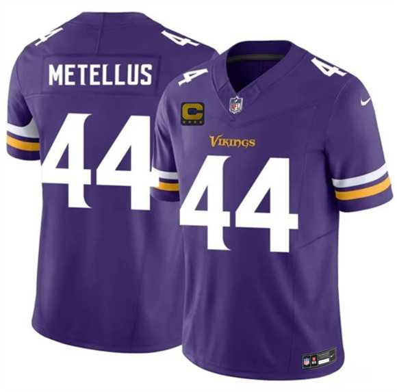 Men%27s Minnesota Vikings #44 Josh Metellus Purple 2026 F.U.S.E. 4-Star C Patch Vapor Untouchable Limited Stitched Jersey Dzhi
