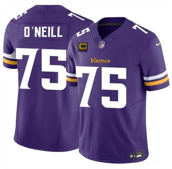 Men%27s Minnesota Vikings #75 Brian O%27Neill Purple 2026 F.U.S.E. 4-Star C Patch Vapor Untouchable Limited Stitched Jersey Dzhi