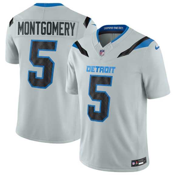 Men%27s Detroit Lions #5 David Montgomery Silver 2026 F.U.S.E. Rivalries Collection Limited Stitched Jersey Dzhi