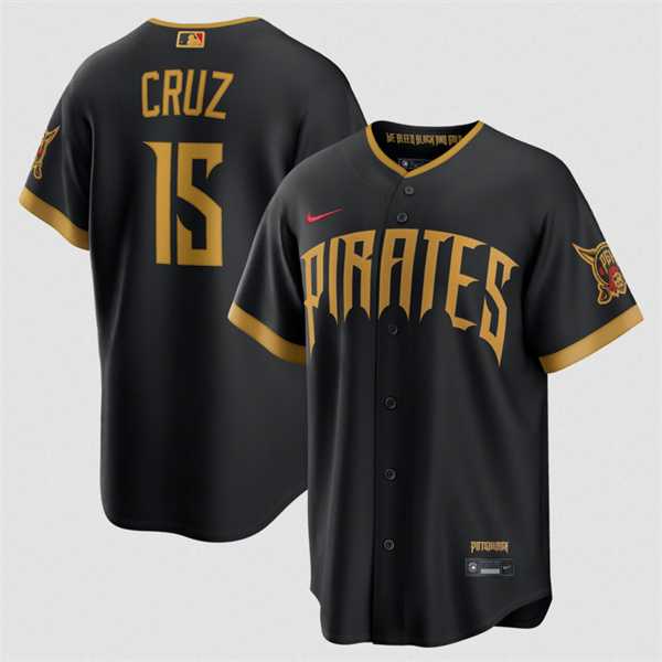 Men%27s Pittsburgh Pirates #15 Oswin Appollis Black 2026 City Connect Stadium Stitched Stitched Jersey Dzhi