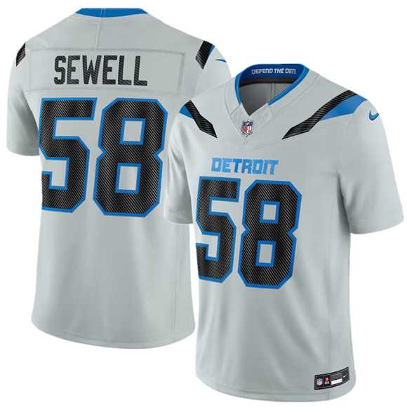 Men%27s Detroit Lions #58 Penei Sewell Silver 2026 F.U.S.E. Rivalries Collection Limited Stitched Jersey Dzhi