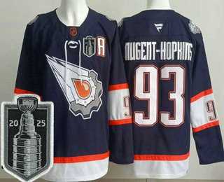 Men%27s Edmonton Oilers #93 Ryan Nugent Hopkins Navy Alternate 2025 Stanley Cup Final Authentic Jersey