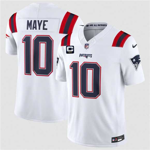 Men%27s New England Patriots #10 Drake Maye White 2026 F.U.S.E. 2-Star C Pach Vapor Limited Stitched Jersey Dzhi