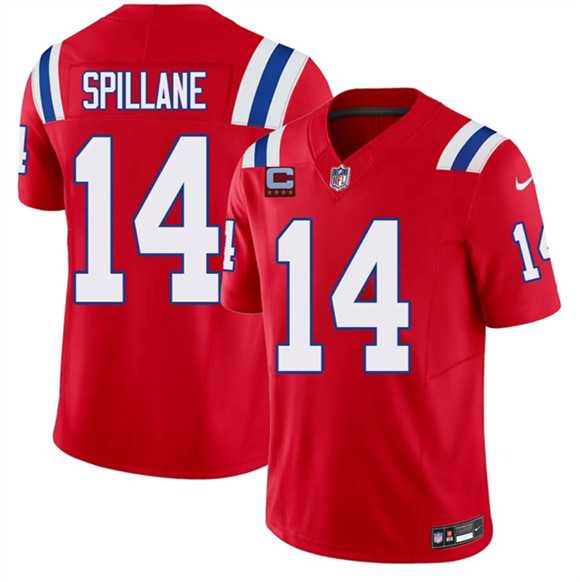 Men%27s New England Patriots #14 Robert Spillane Red 2026 F.U.S.E. 4-Star C Pach Vapor Limited Stitched Jersey Dzhi
