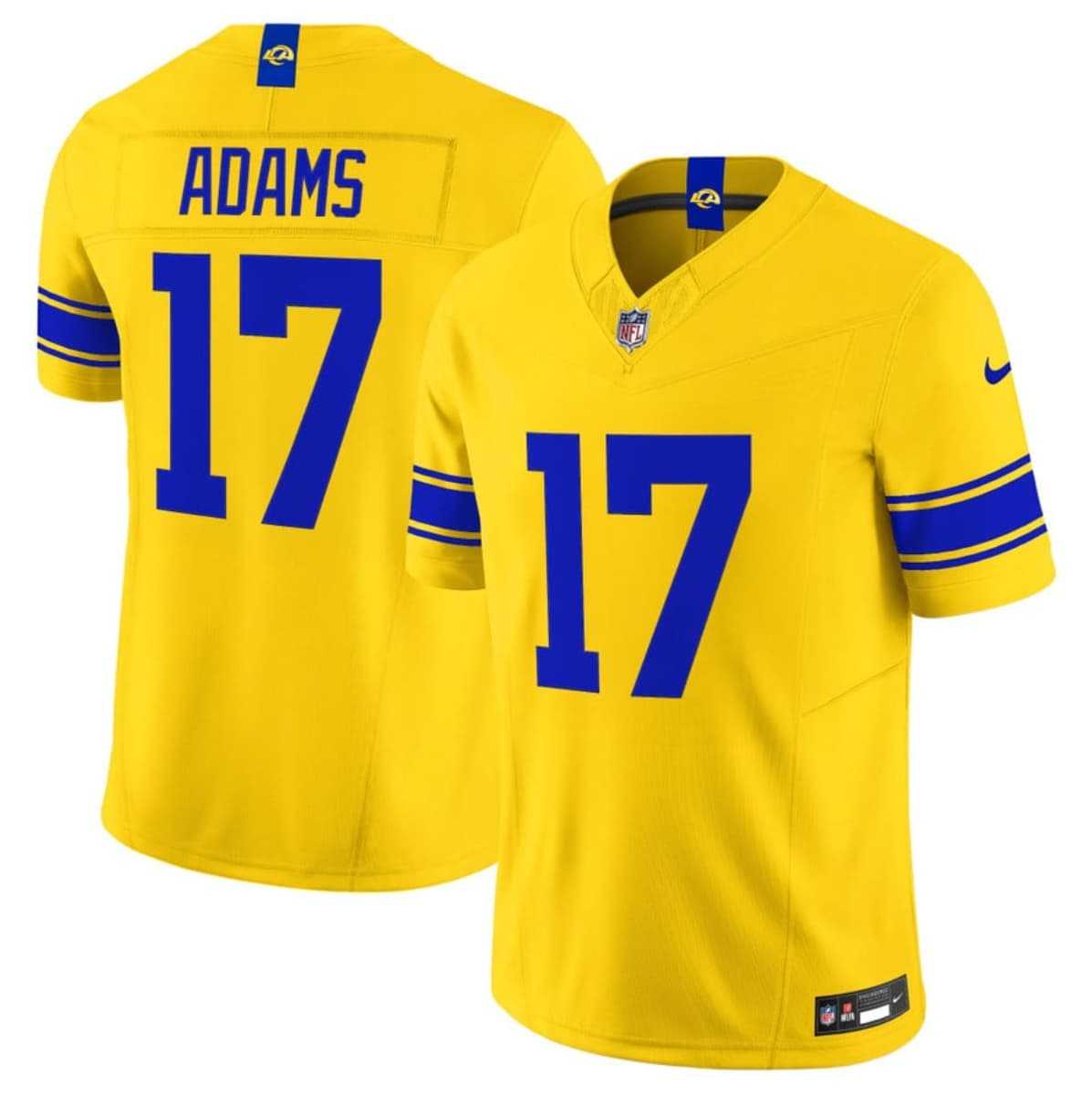 Men%27s Los Angeles Rams #17 Davante Adams Yellow 2026 F.U.S.E. Vapor Limited Stitched Jersey Dzhi