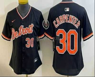 Women%27s Detroit Tigers #30 Kerry Carpenter Black Stadium Jersey