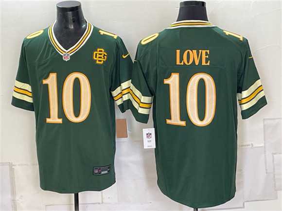 Men%27s Green Bay Packers #10 Jordan Love Dark Green 2026 Rivalries Collection Limited Stitched Jersey Dzhi