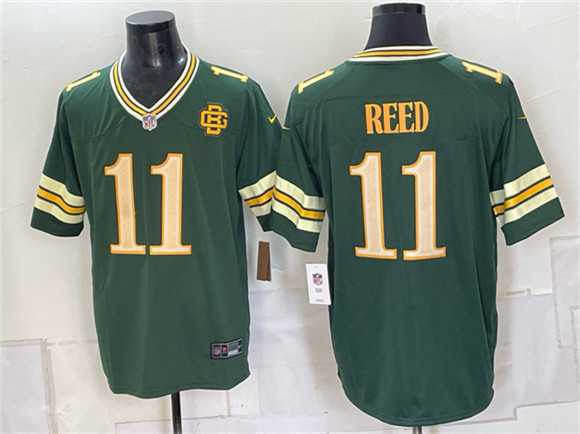 Men%27s Green Bay Packers #11 Jayden Reed Dark Green 2026 Rivalries Collection Limited Stitched Jersey