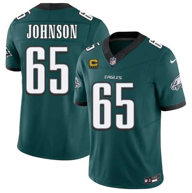 Men%27s Philadelphia Eagles #65 Lane Johnson Green 2026 F.U.S.E. 4-Star C Patch Vapor Untouchable Limited Stitched Jersey Dzhi