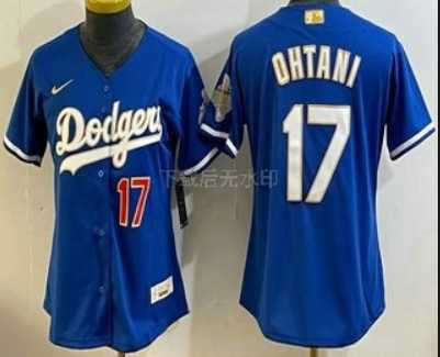 Women%27s Los Angeles Dodgers #17 Shohei Ohtani Blue 2026 Gold Collection Limited Jersey